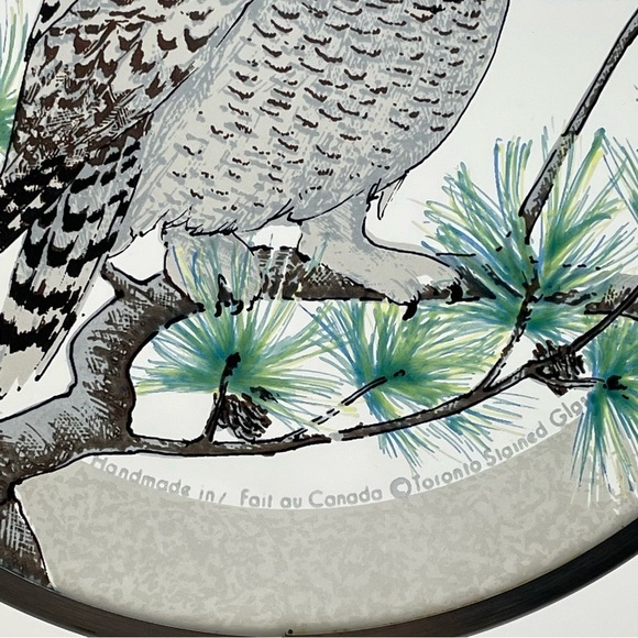 Snowy Winter Owl Pine Branch Sun Catcher - Picture 8 of 13